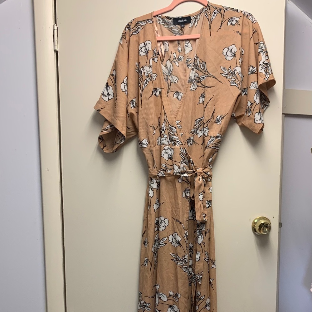 Peach wrap maxi dress nanamacs